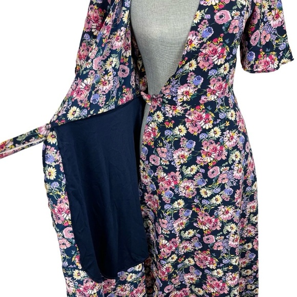 Bobeau Garden Party Floral Wrap Dress S Small - Picture 8 of 15